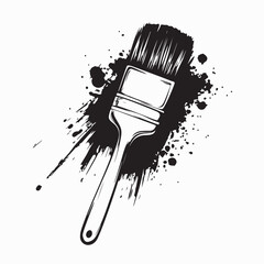 Creative Paint Brush Making Stunning Artistic Stroke in Vibrant Colors Vector Design