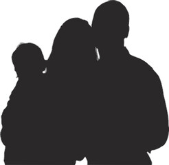 vector illustration of a silhouette of a litle family,Family with little daughter. Man and woman in love, relationship. Flat vector.Family with two little daughter. Man and woman in love, relationship