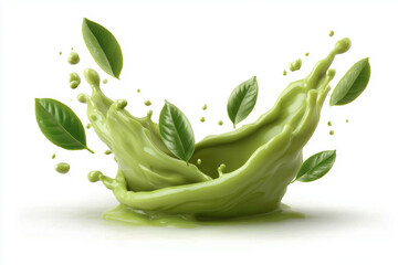 Matcha Splash Explosion With Green Herbal Elements