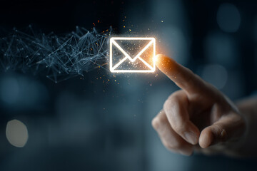 Modern Email Communication Interface With Finger Tap