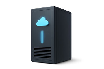 Cloud computing server downloading data with transparent background