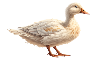 White duck illustration waterfowl bird poultry farm animal wildlife nature isolated on black background art isolated on transparent background