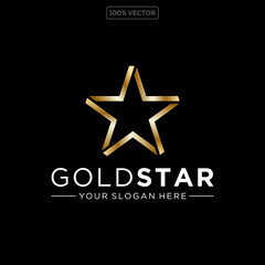 Gold star logo, star logo template icon