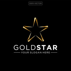 Gold star logo, star logo template element