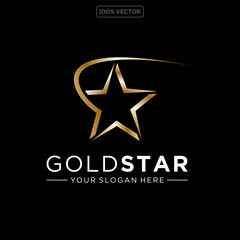 Gold star logo, star logo template stock illustration