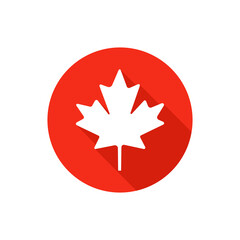 Maple leaf icon on transparent background.