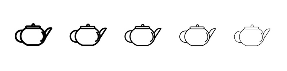 Teapot icon black and white vector sign