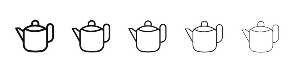 Teapot icon black and white vector sign