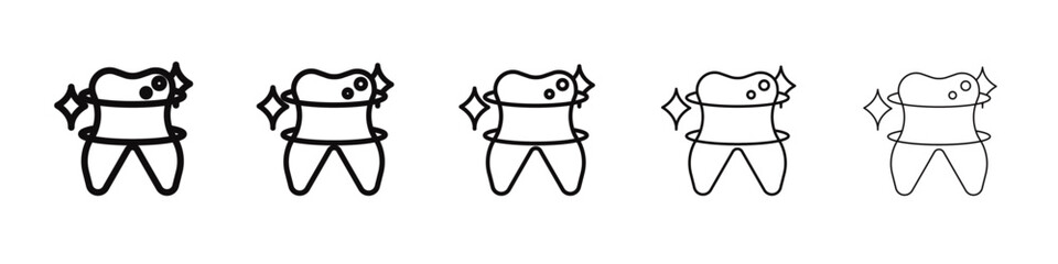 Teeth cleaning icon' black and white vector sign