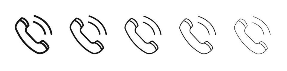 Telephone icon black and white vector sign