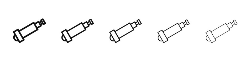 Telescope icon black and white vector sign