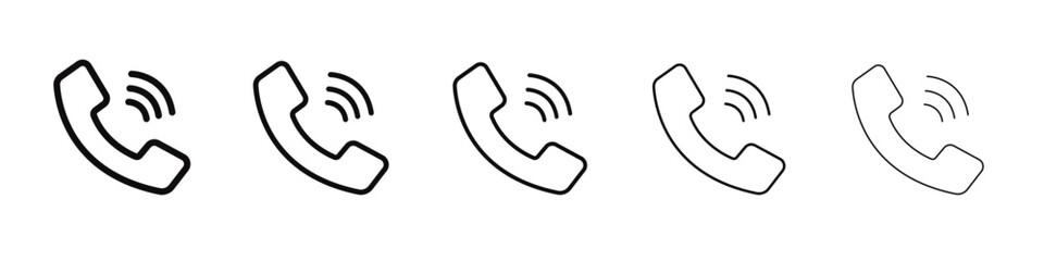 Obraz premium Telephone phone call icon black and white vector sign
