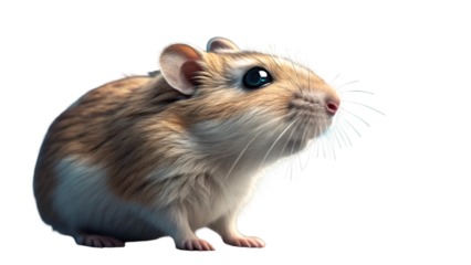 Closeup portrait of a cute hamster pet rodent with big eyes on black background studio shot animal photo isolated on transparent background