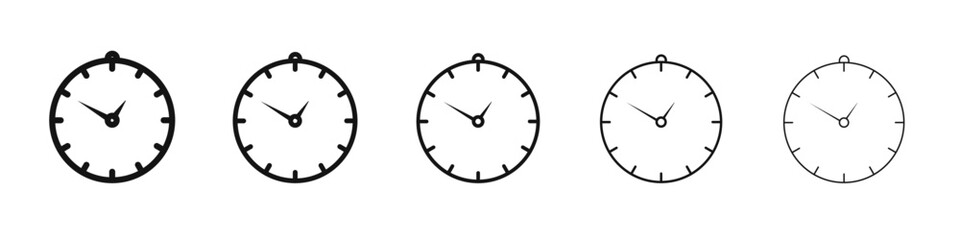 Time icon black and white vector sign