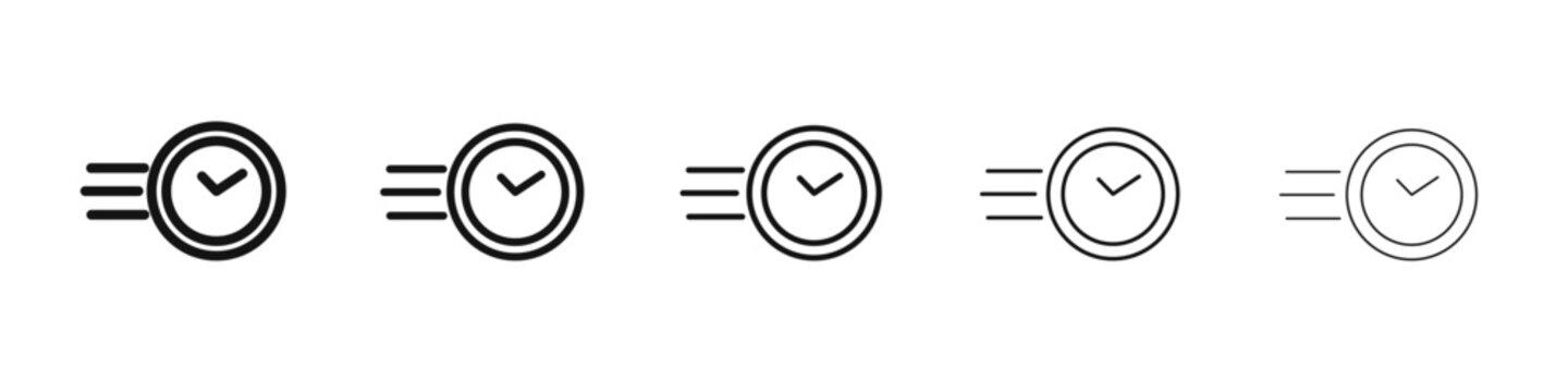 Time fast icon black and white vector sign