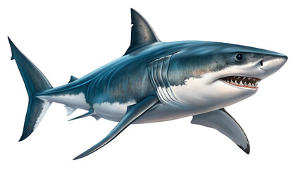 Great white shark illustration drawing image for ocean marine life predator animal wildlife artwork 100 isolated on transparent background