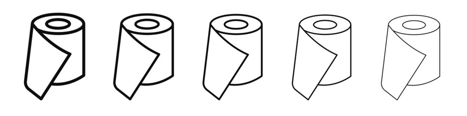 toilet tissue paper roll icon black and white vector sign