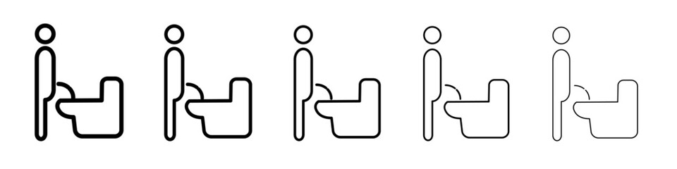 Toilet urinate icon black and white vector sign