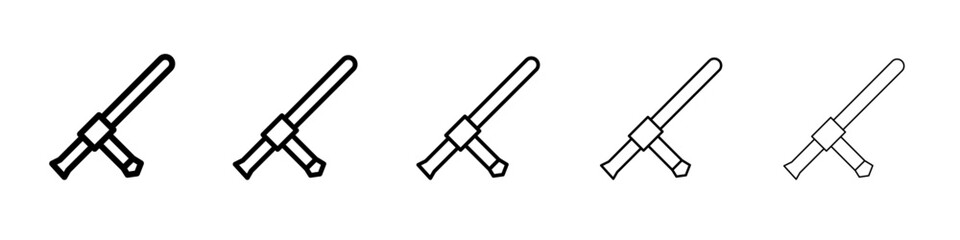 tonfa icon black and white vector sign