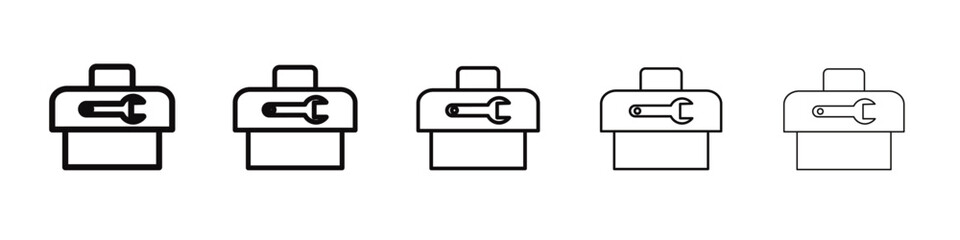 Toolbox icon black and white vector sign