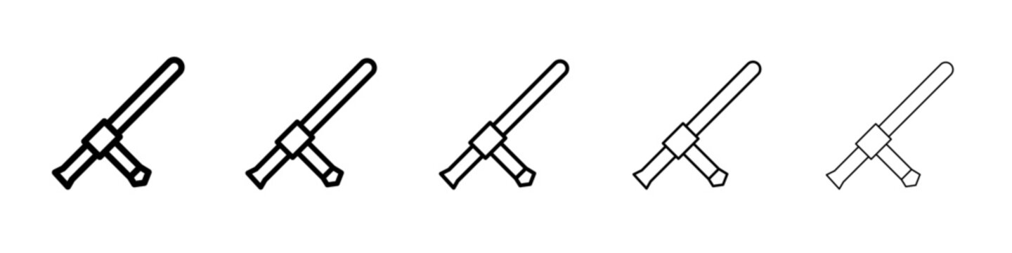 tonfa icon black and white vector sign