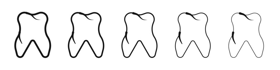 Tooth icon black and white vector sign