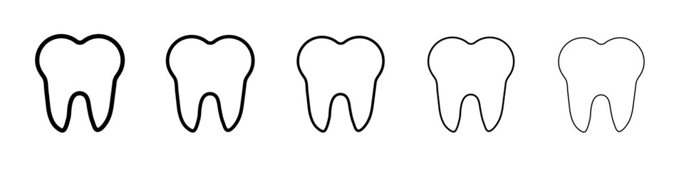 Tooth icon black and white vector sign
