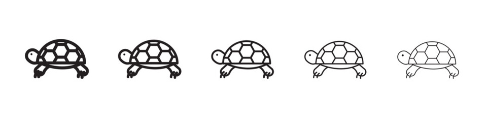 Tortoise icon black and white vector sign