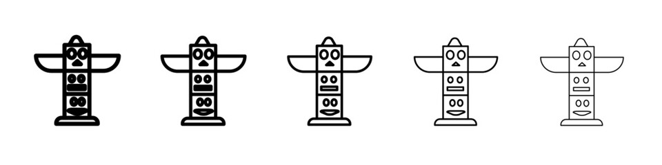 Totem icon black and white vector sign
