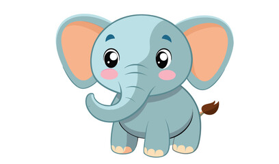 Fototapeta premium Adorable baby elephant cartoon illustration