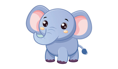 Obraz premium Adorable cartoon baby elephant illustration