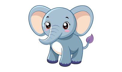 Fototapeta premium Adorable cartoon baby elephant illustration