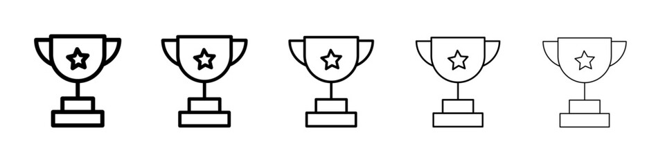 Trophy icon black and white vector sign