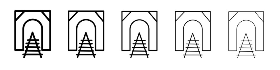 Tunnel mining industry icon black and white vector sign