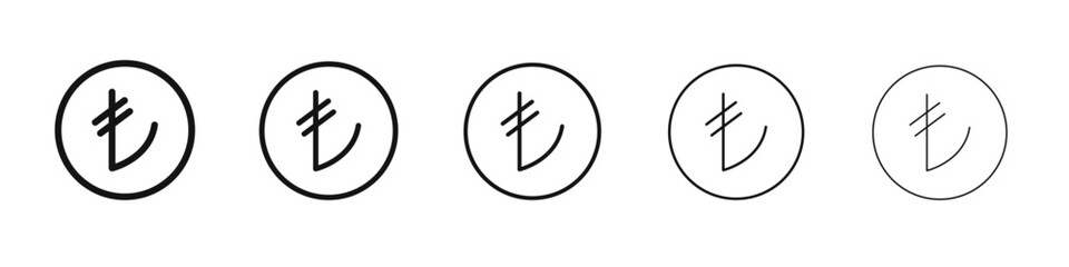Turkish lira icon black and white vector sign
