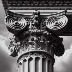 Ionic Column Capital Volutes A capital characterized by two prom