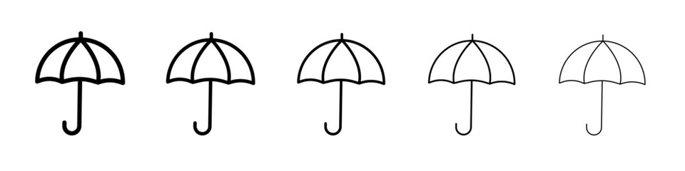 Umbrella icon black and white vector sign