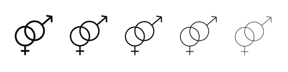 Unisex icon black and white vector sign