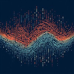 Morse Code Pattern Dots and dashes painted in a long sequence po