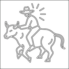 Minimalist line art illustration of a cow
