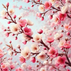 Ornamental Cherry Trees – Pink and white blossoms with delicat