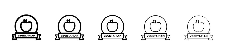 Vegetarian food diet icon black and white vector sign