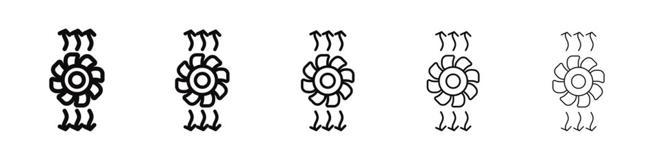 Ventilation icon black and white vector sign