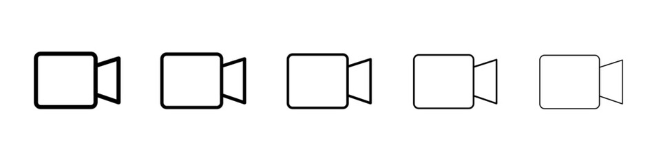 Video call icon black and white vector sign