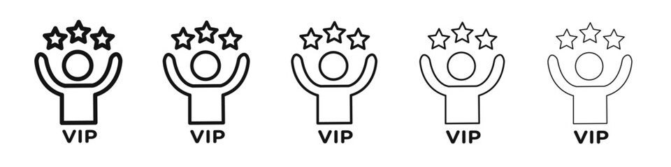 vip person icon black and white vector sign