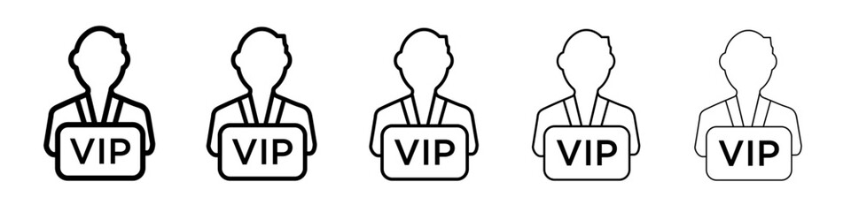 vip person icon black and white vector sign