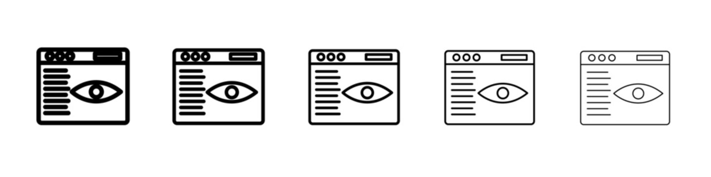 Viewable Impression icon black and white vector sign