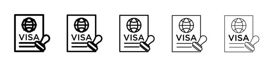 Visa icon black and white vector sign