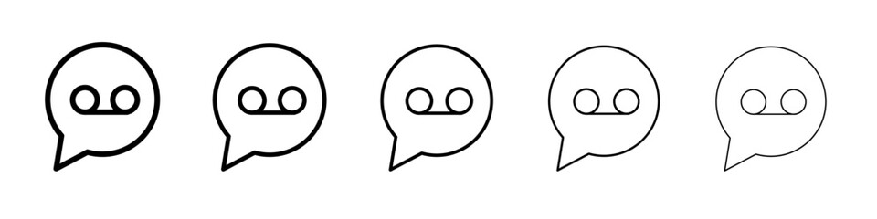 Voicemail icon black and white vector sign