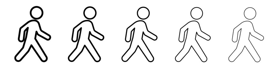 Walking icon black and white vector sign